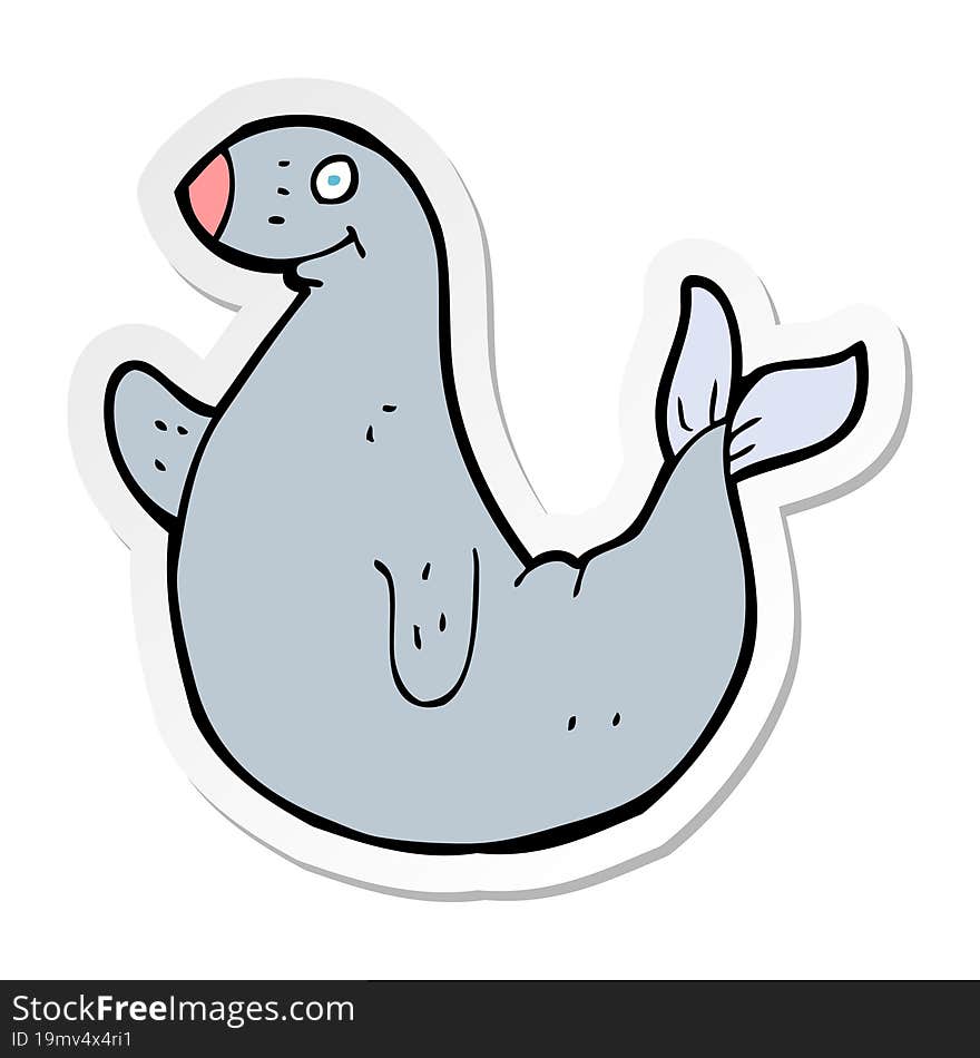 sticker of a cartoon seal