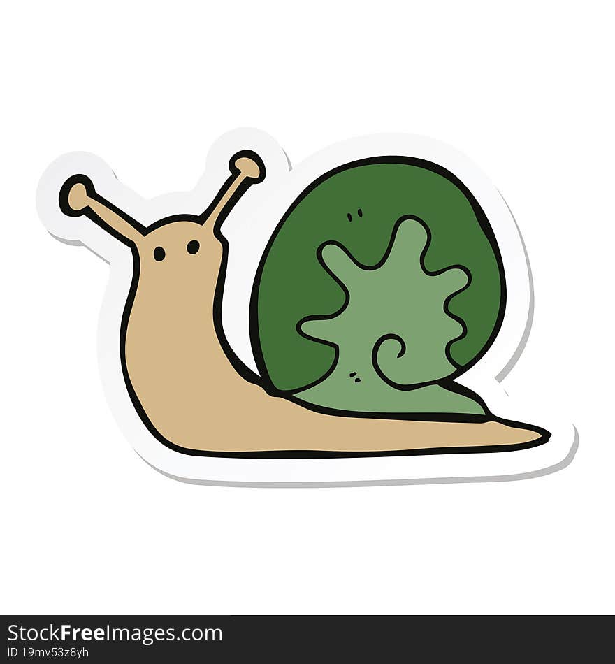 sticker of a cartoon snail