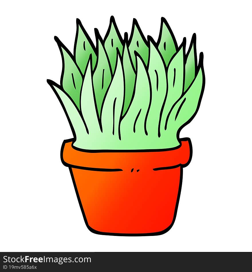 vector gradient illustration cartoon house plant