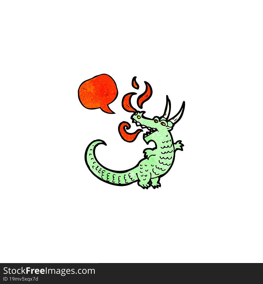 cute fire breathing dragon cartoon