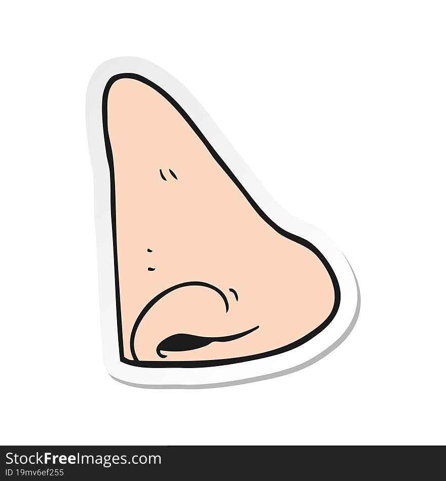 Sticker Of A Cartoon Human Nose