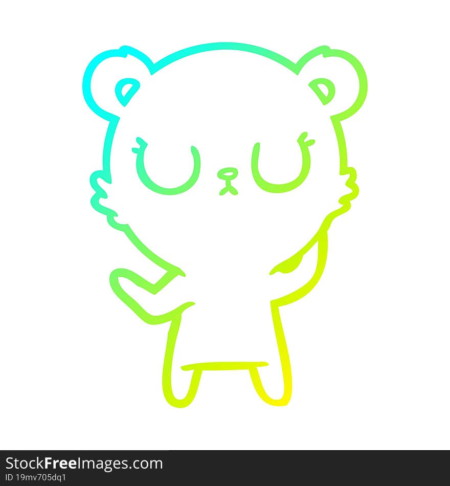 cold gradient line drawing peaceful cartoon polar bear