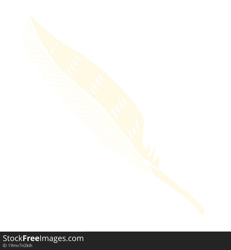 flat color illustration cartoon feather