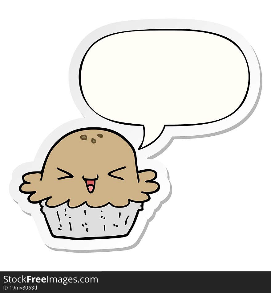 cute cartoon pie and speech bubble sticker