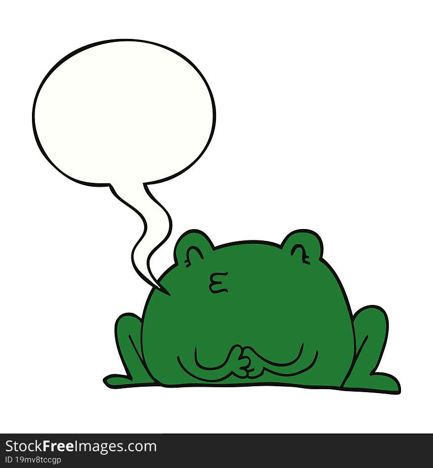 Cute Cartoon Frog And Speech Bubble