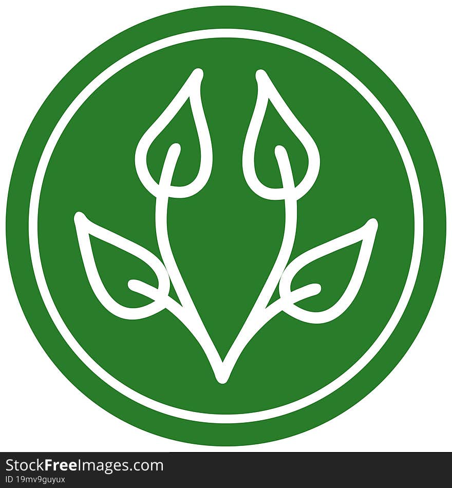 natural leaf circular icon symbol