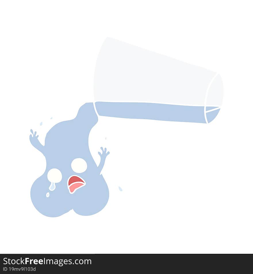 Pouring Water Flat Color Style Cartoon