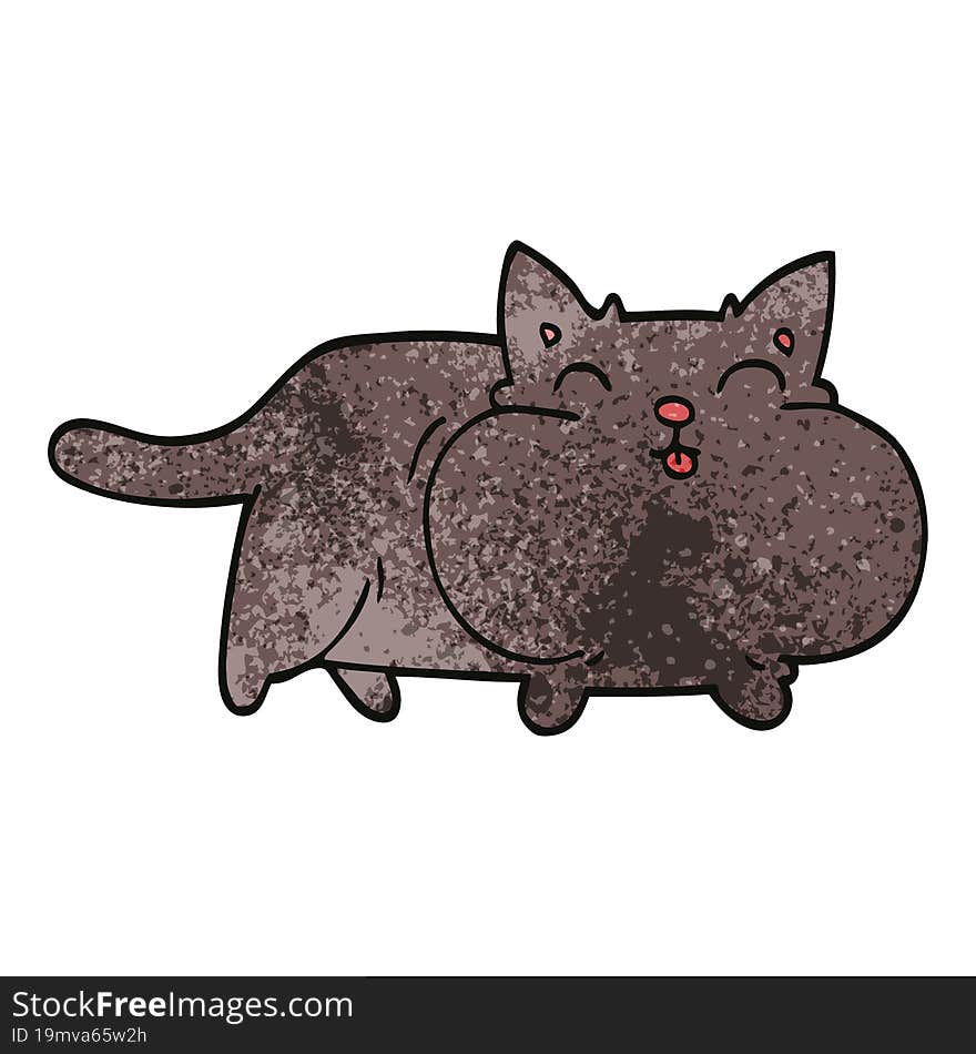 cartoon doodle fat cat