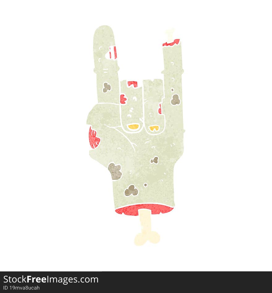 retro cartoon zombie hand