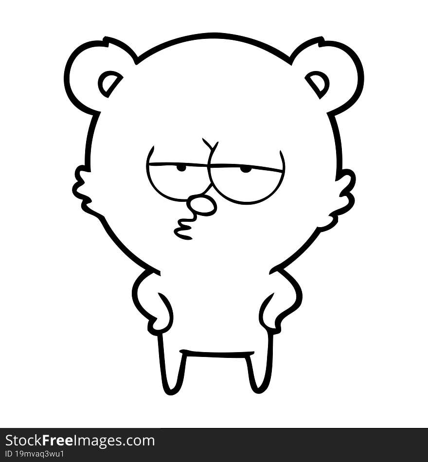 bored bear cartoon. bored bear cartoon