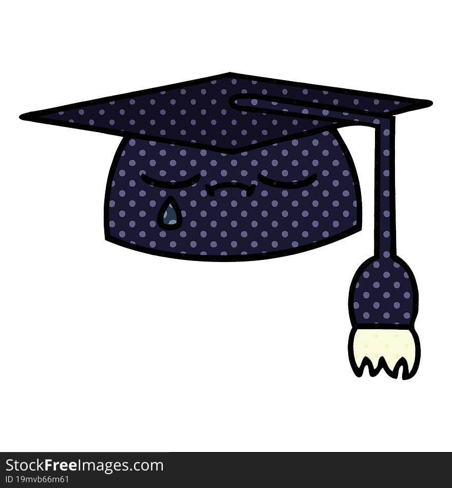 Comic Book Style Cartoon Graduation Hat