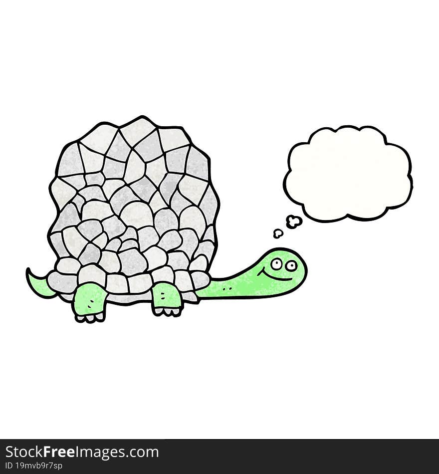 thought bubble textured cartoon tortoise