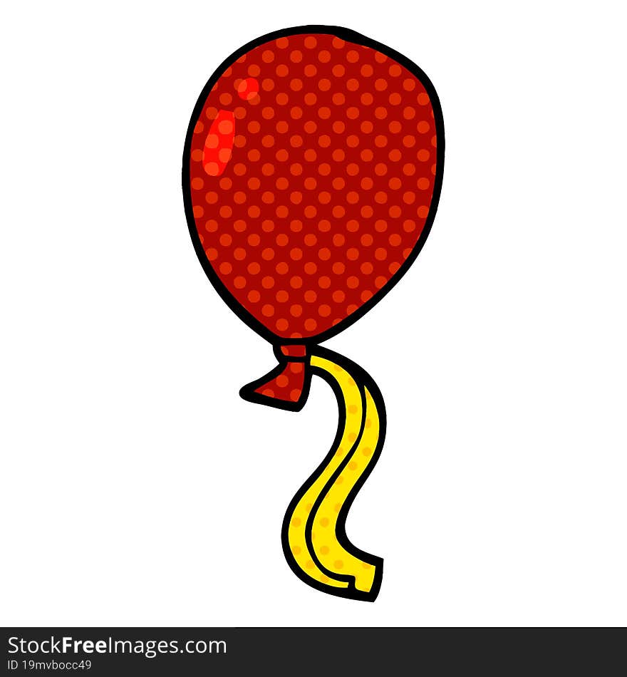 cartoon doodle red balloon