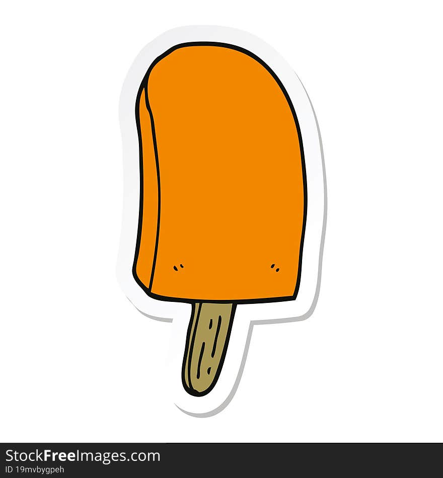 Sticker Of A Cartoon Ice Lolly