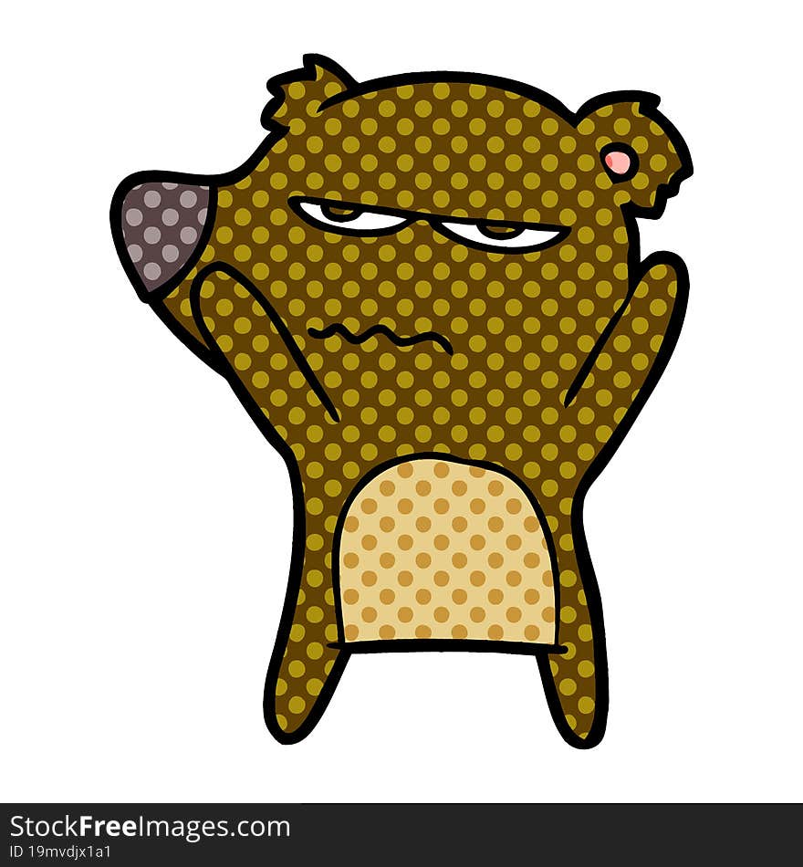 angry bear cartoon. angry bear cartoon