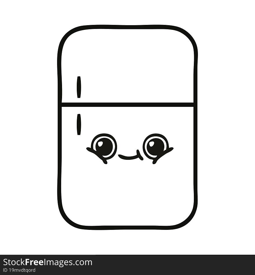 cute cartoon of a fridge freezer. cute cartoon of a fridge freezer