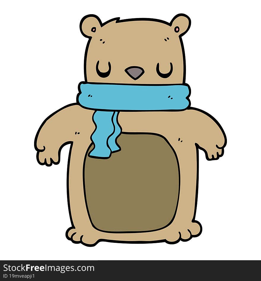 Cartoon Bear With Scarf