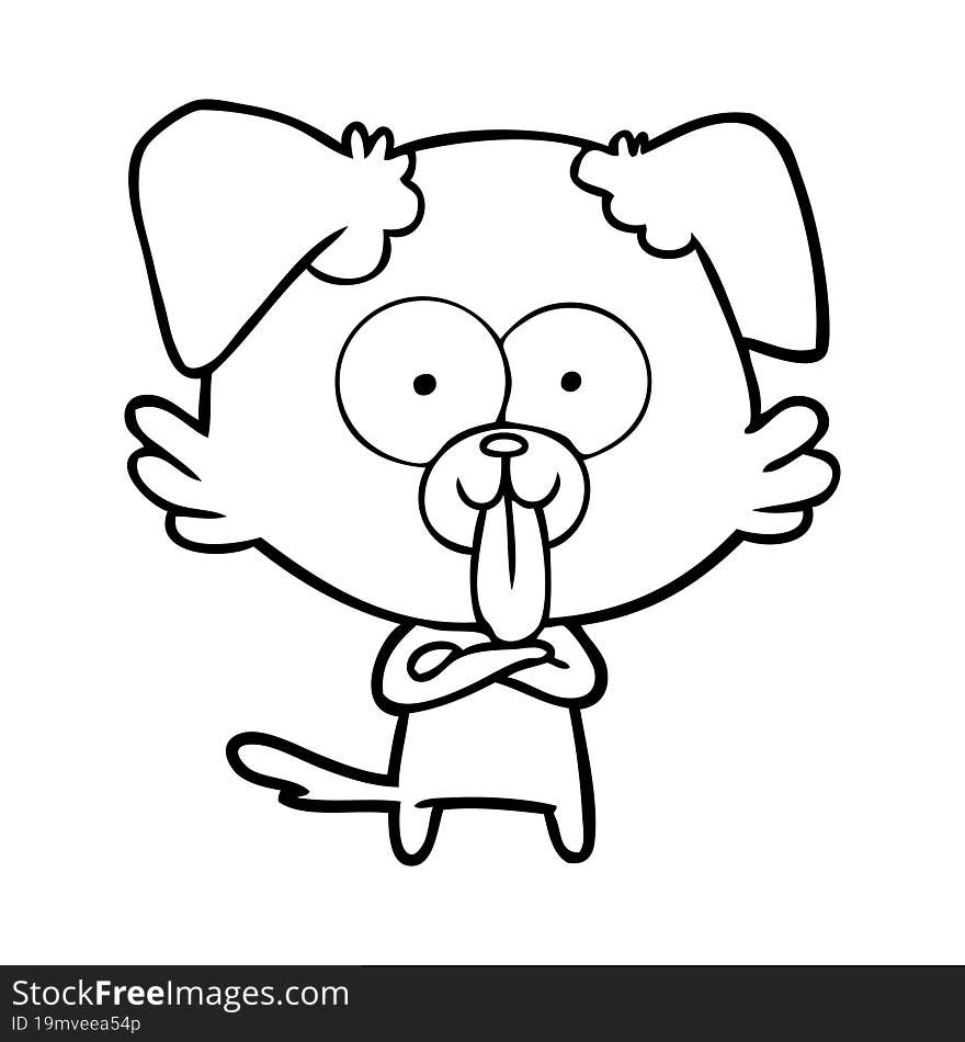 cartoon dog with tongue sticking out. cartoon dog with tongue sticking out