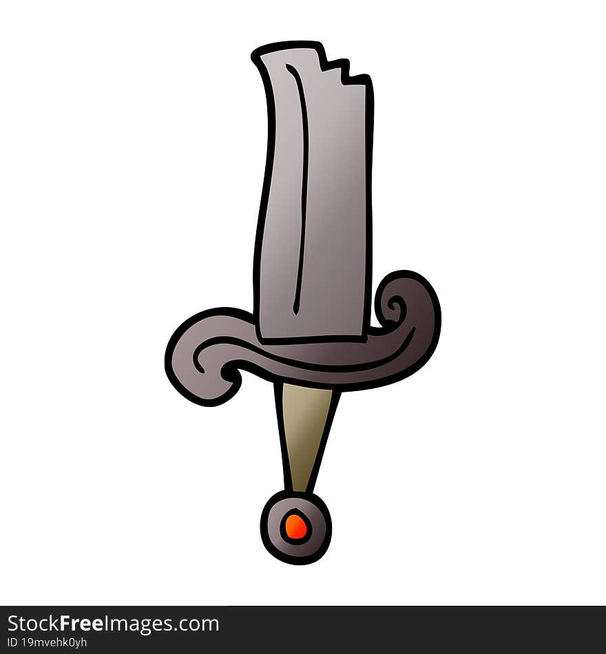 cartoon doodle jeweled sword