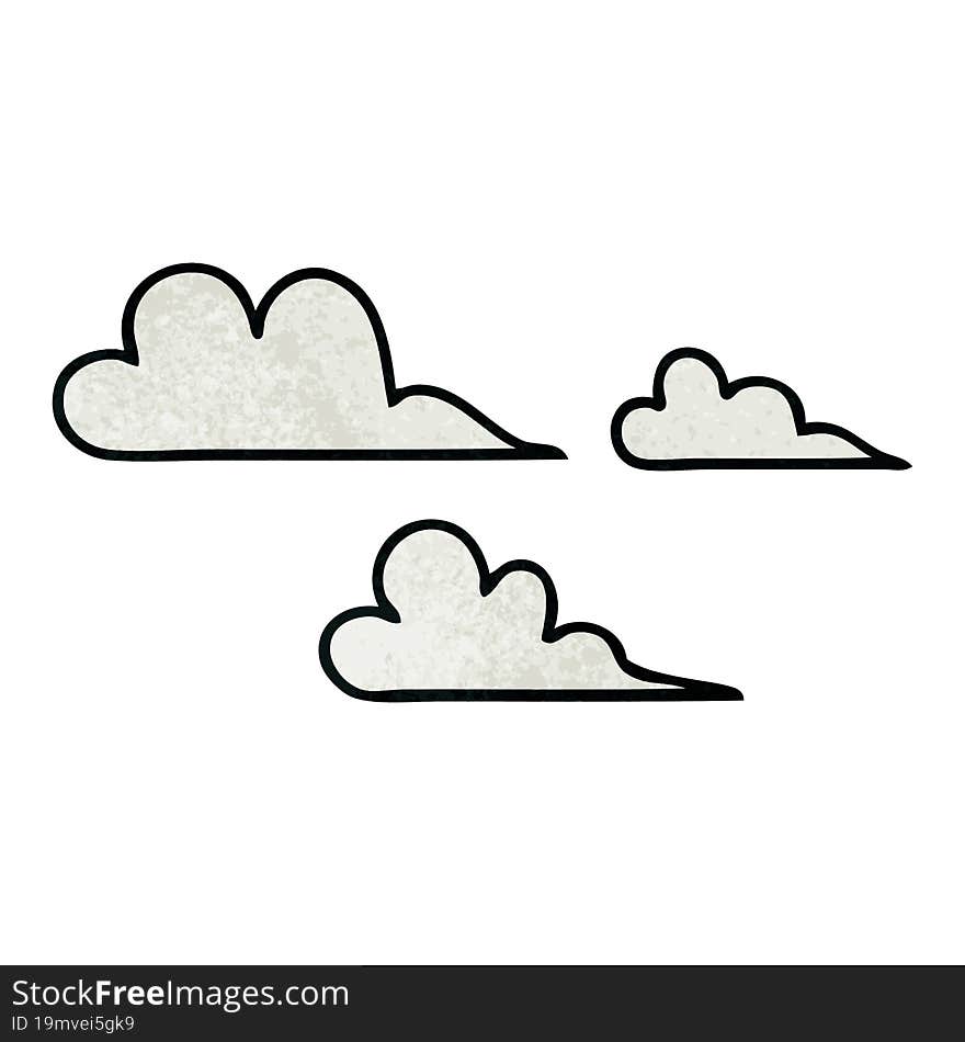 Retro Grunge Texture Cartoon Cloud