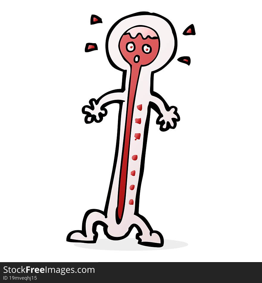 Cartoon Hot Thermometer