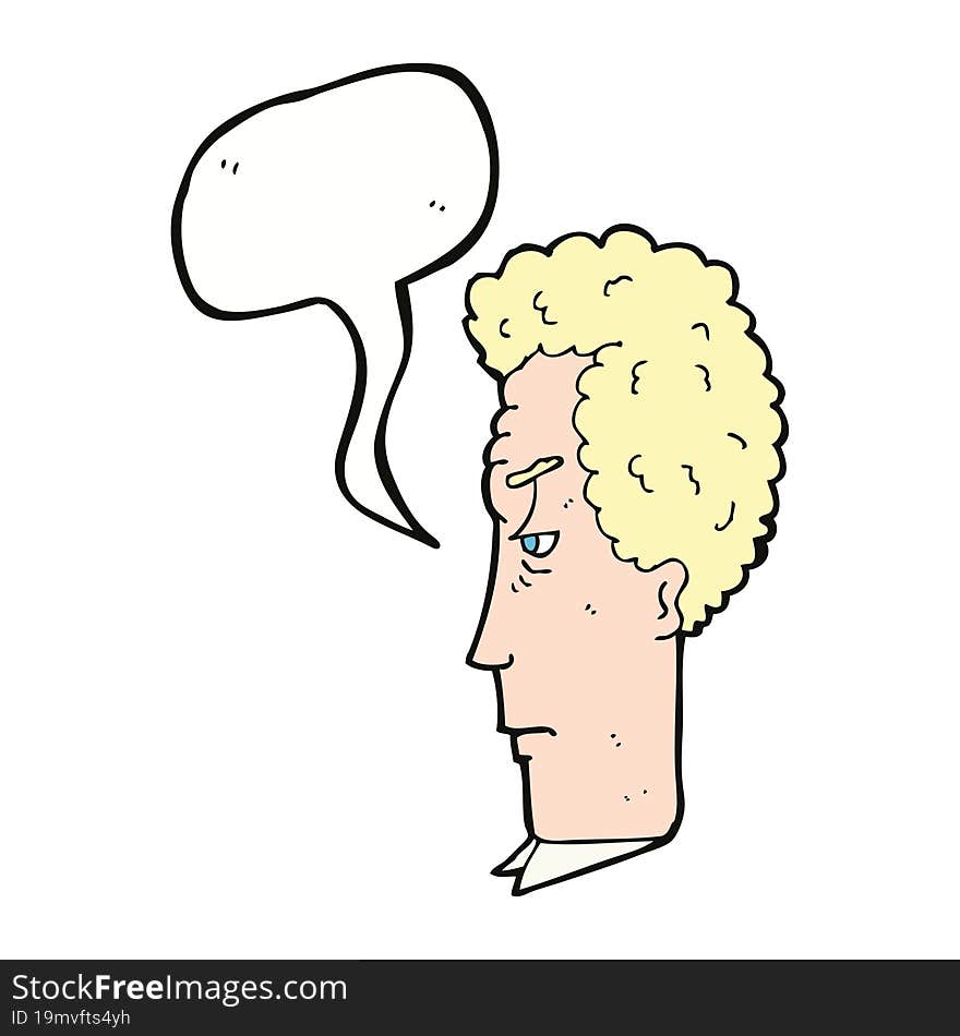 cartoon annoyed man with speech bubble