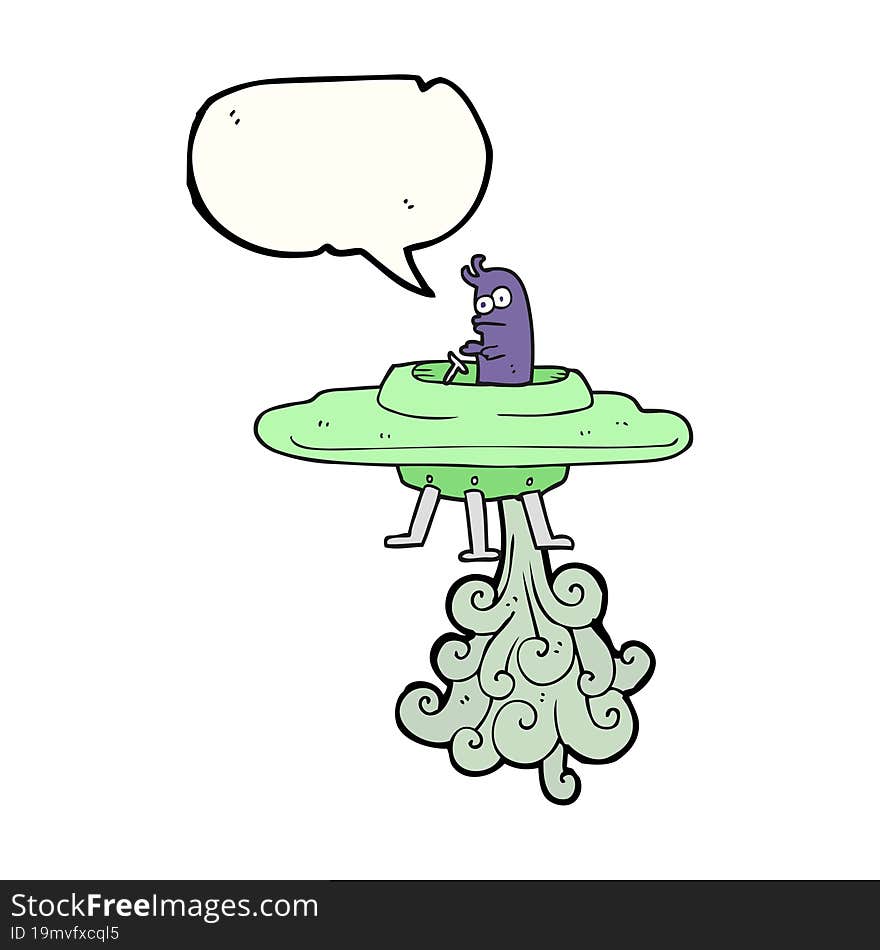 speech bubble cartoon flying saucer