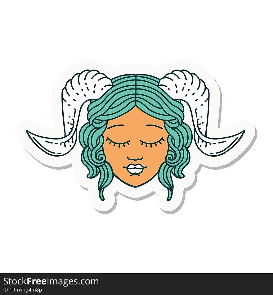 Tiefling Character Face Sticker