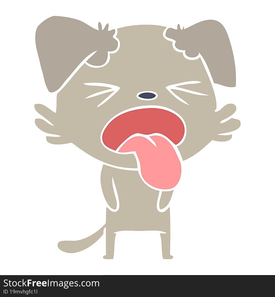 flat color style cartoon disgusted dog