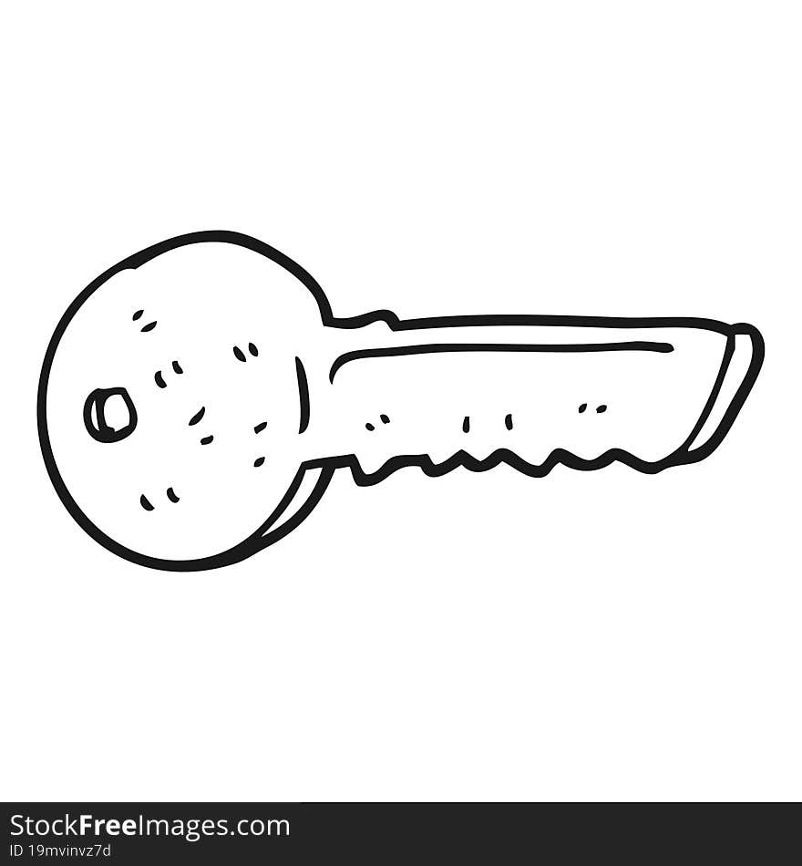 black and white cartoon door key