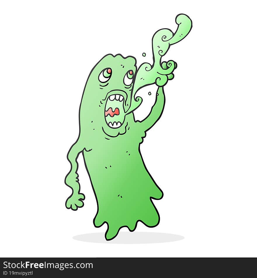 freehand drawn cartoon ghost