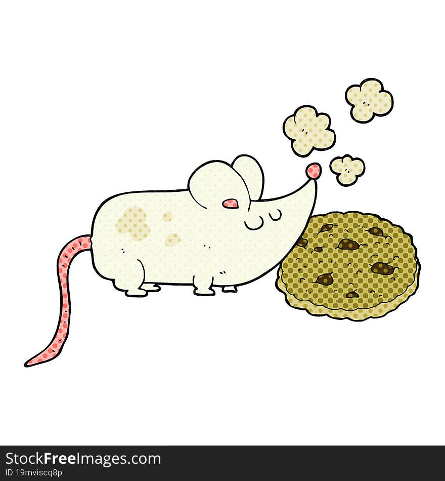 cute cartoon mouse and cookie