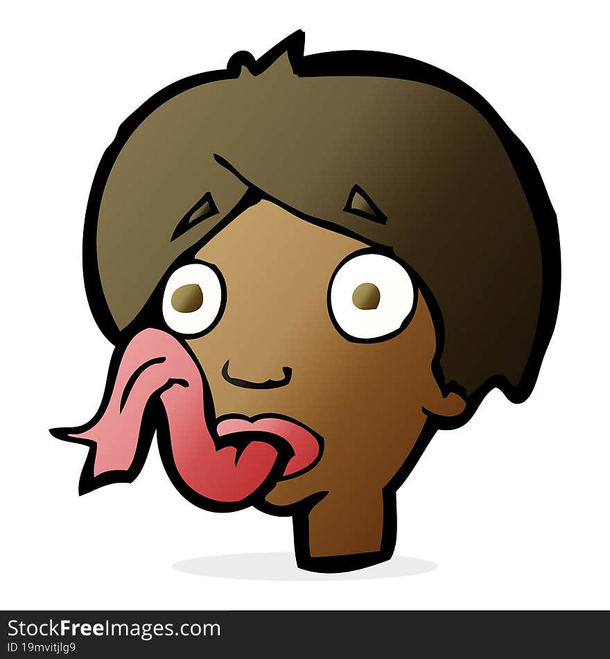 Cartoon Head Sticking Out Tongue