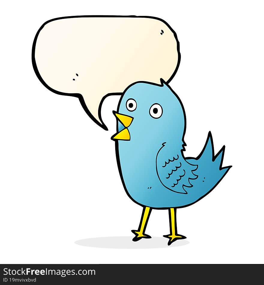 cartoon bluebird with speech bubble