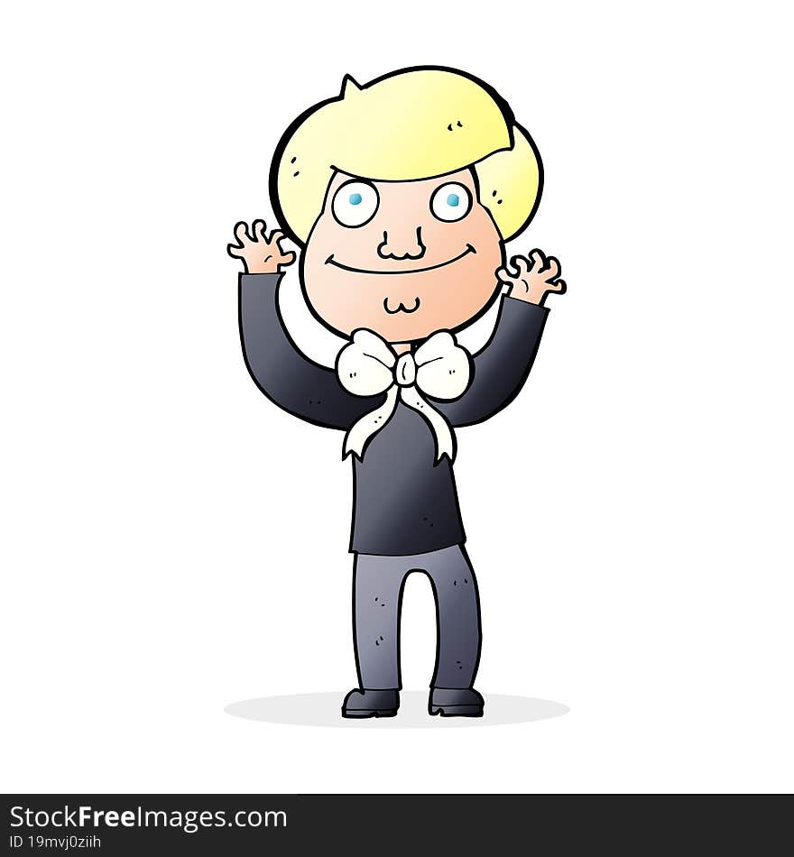 cartoon man wearing bow tie