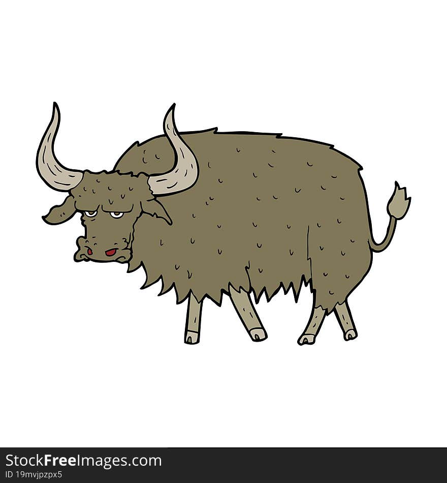 cartoon annoyed hairy cow