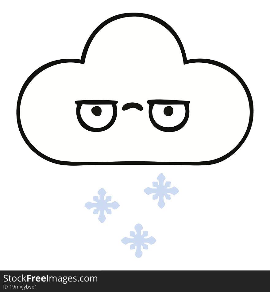 cute cartoon of a snow cloud. cute cartoon of a snow cloud