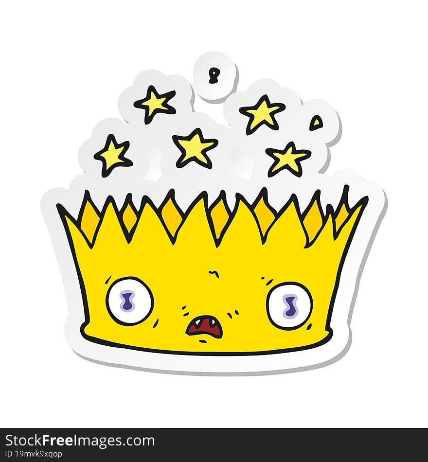 sticker of a cartoon magic crown