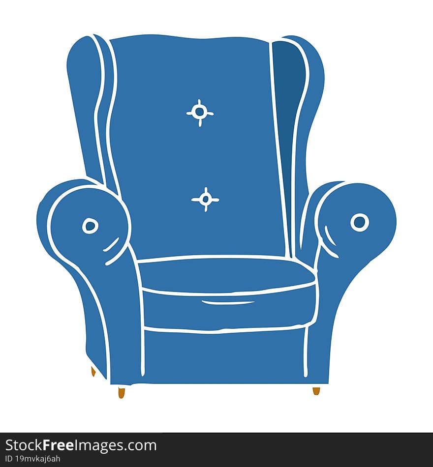 cartoon doodle of an old armchair