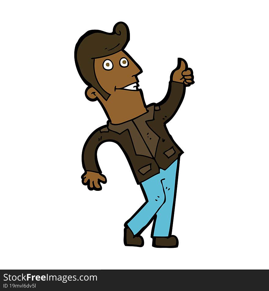 Cartoon Man Giving Thumbs Up Sign