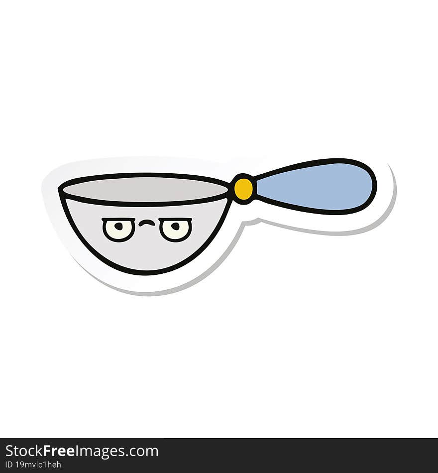 Sticker Of A Cute Cartoon Measuring Spoon