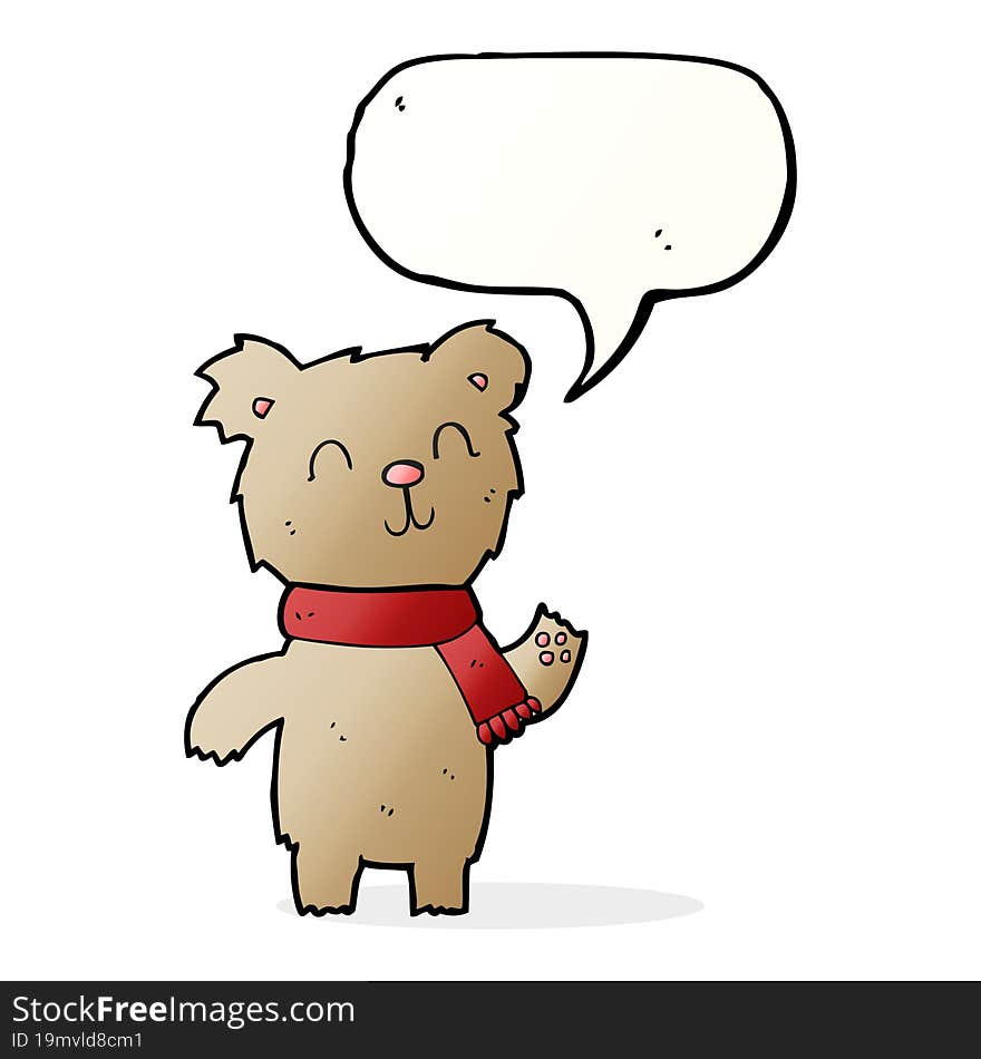 cartoon cute teddy bear with speech bubble