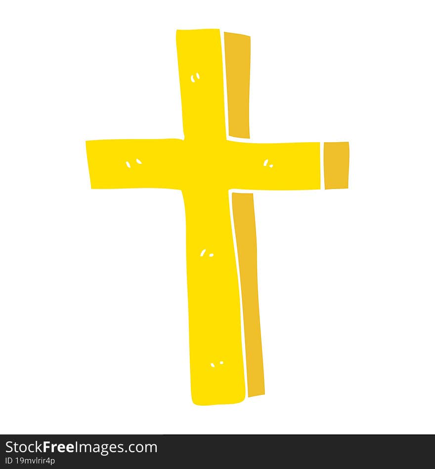 Cartoon Doodle Of A Gold Cross