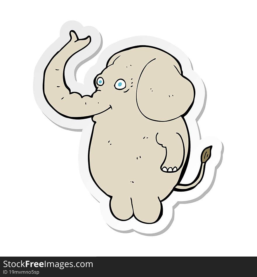 sticker of a cartoon funny elephant