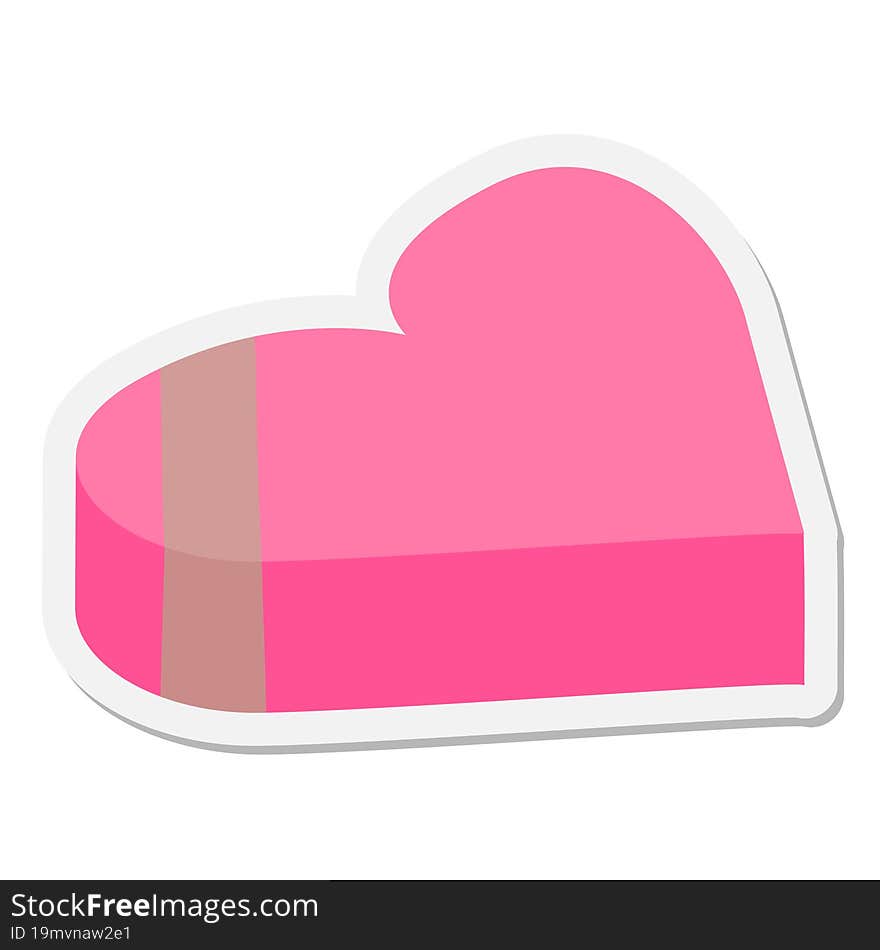 Valentine Heart Shaped Chocolate Box Sticker