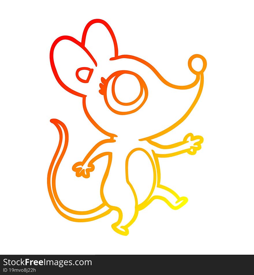 warm gradient line drawing of a cute mouse