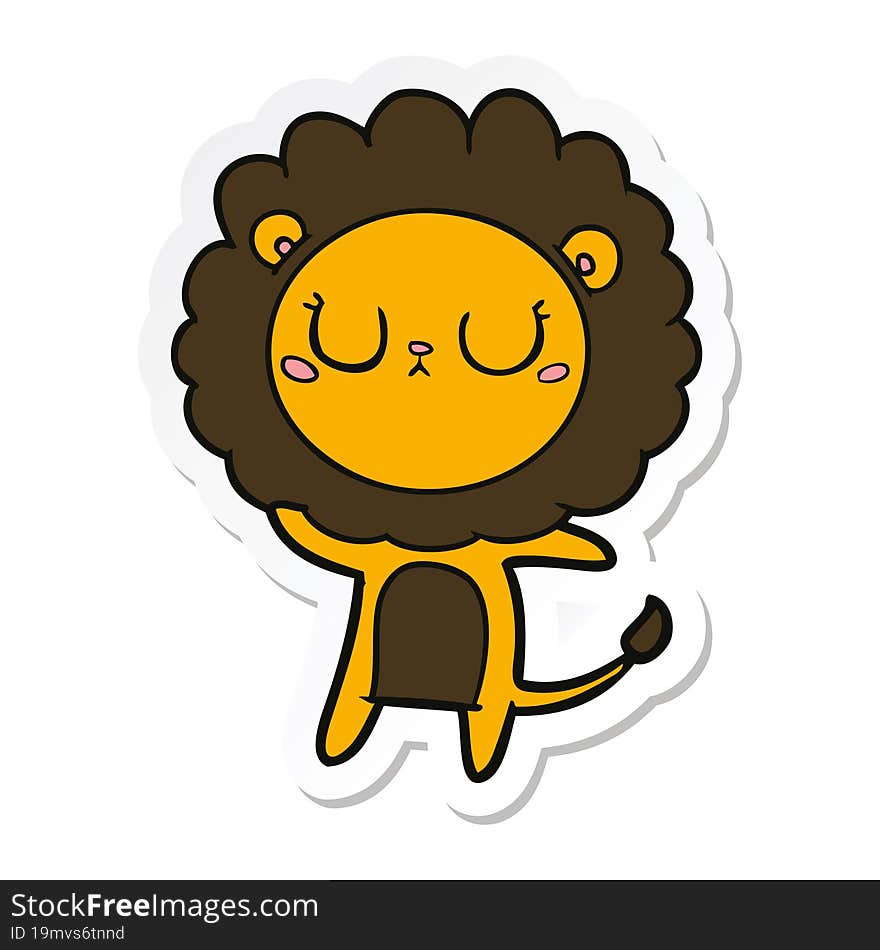 sticker of a cartoon lion