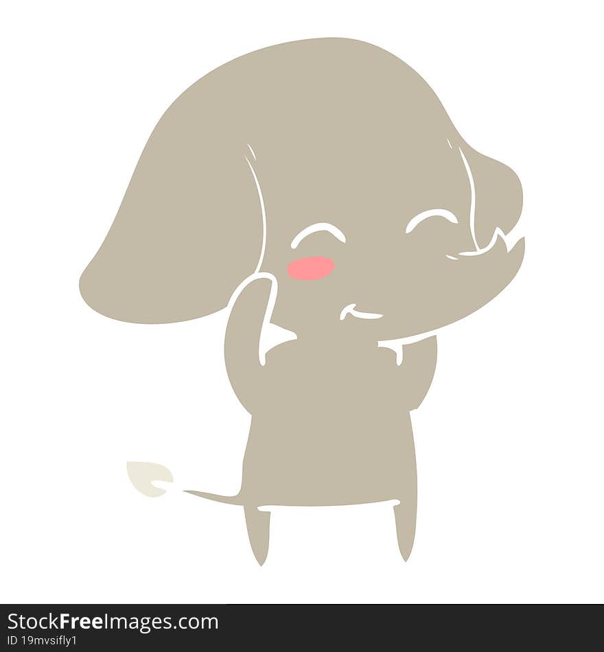 cute flat color style cartoon elephant