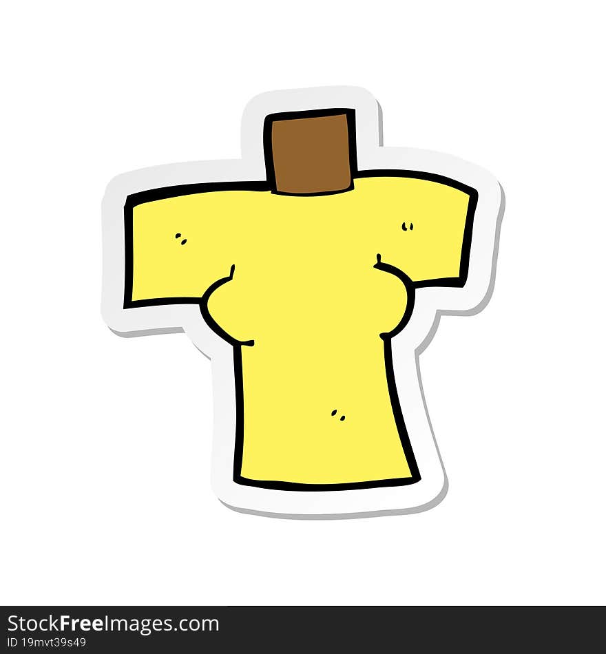 sticker of a cartoon female body