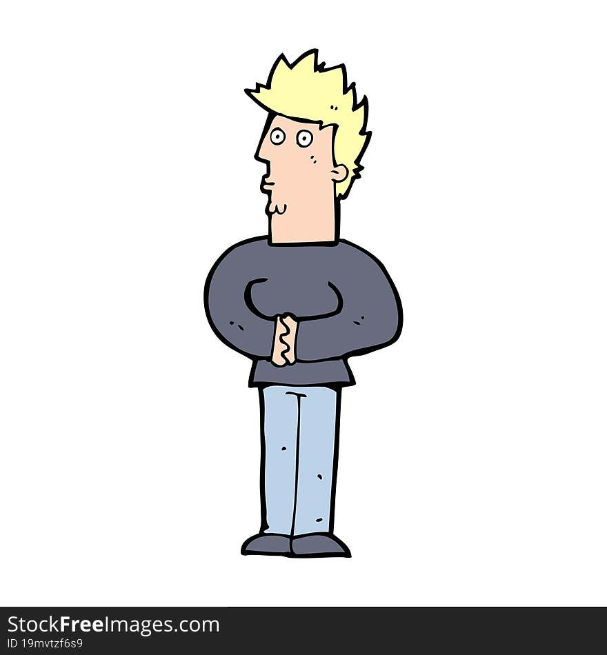 cartoon nervous man